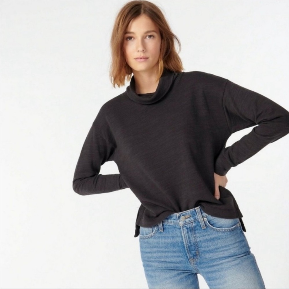 J. Crew Turtleneck Vintage Fleece Terry Cotton Size M - Picture 1 of 4